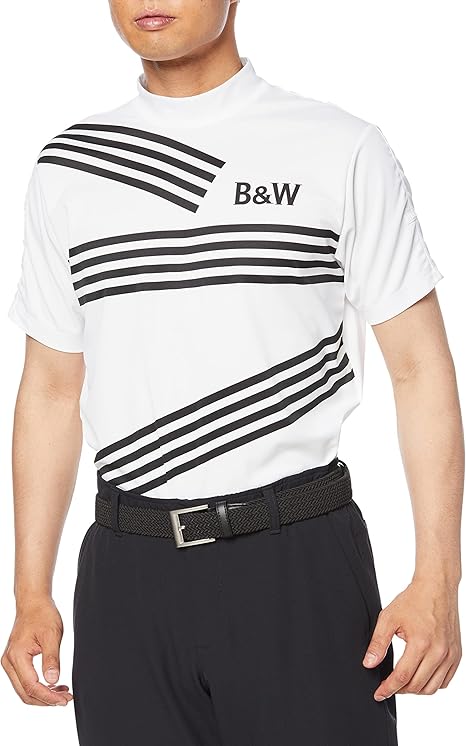 Black &amp; White Sportswear - BLACK&amp;WHITE【Ｍ】クレイジーボーダーモックネック UV 吸汗速乾 BLACK&WHITE【M】クレイジーボーダーモックネック UV 吸汗速乾